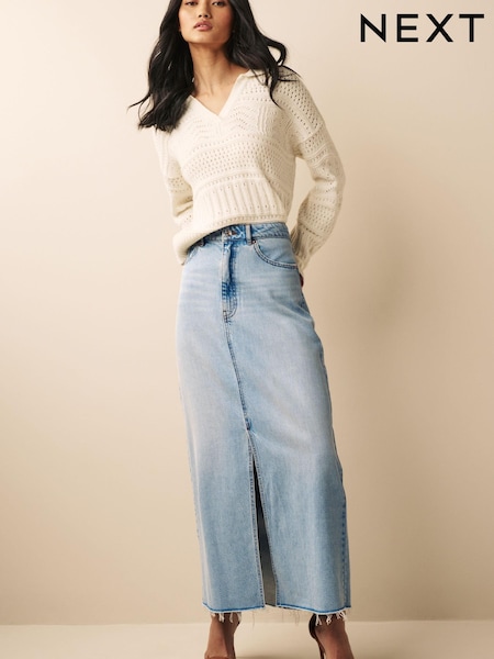 Bleach Blue Denim Maxi Skirt (N41773) | €22