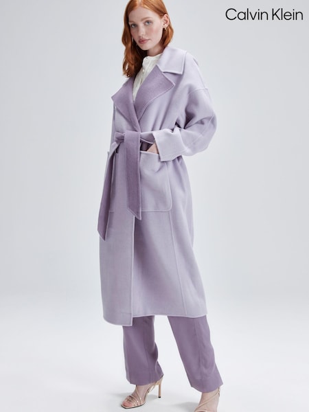 Calvin Klein Purple Reversible Wrap Coat (N41975) | €236