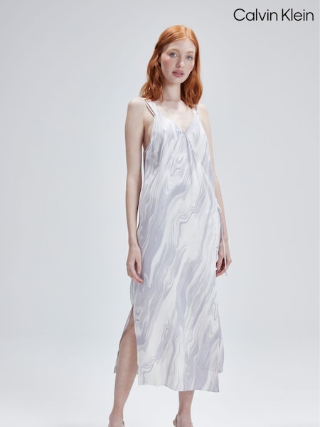 Calvin Klein Grey Shine Slip Dress (N42001) | €114