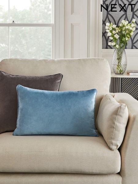 Pale Blue 40 x 59cm Matte Velvet Cushion (N42201) | 37 QAR