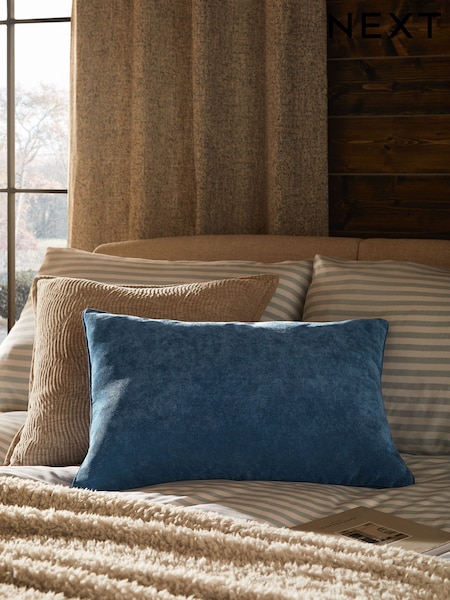 Navy 40 x 59cm Soft Velour Cushion (N42203) | AED39
