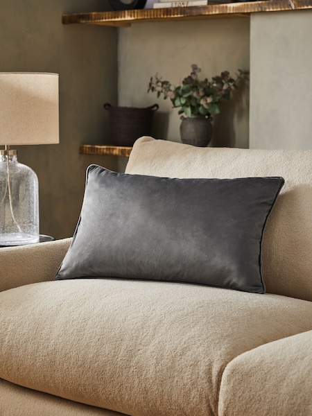 Charcoal Grey 40 x 59cm Matte Velvet Cushion (N42207) | AED33