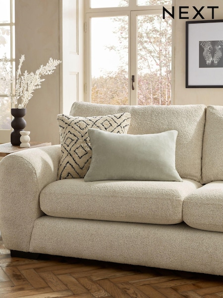 Sage Green 40 x 59cm Soft Velour Cushion (N42211) | $27