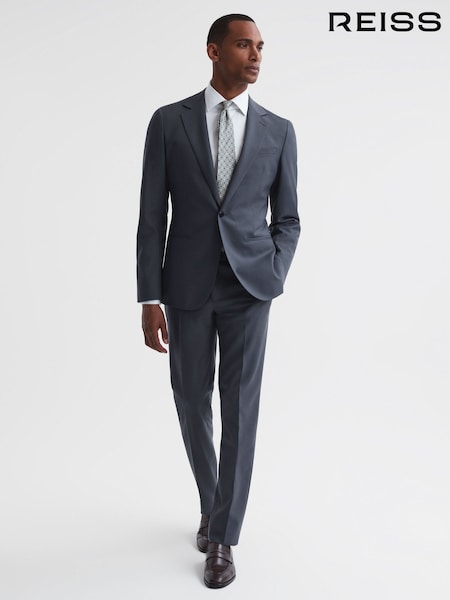 Reiss Airforce Blue Fine Modern Fit Single Breasted Wool Blazer (N42253) | €432