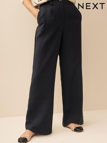 Black Tailored Elastic Back Wide Leg Trousers (N42282) | €15
