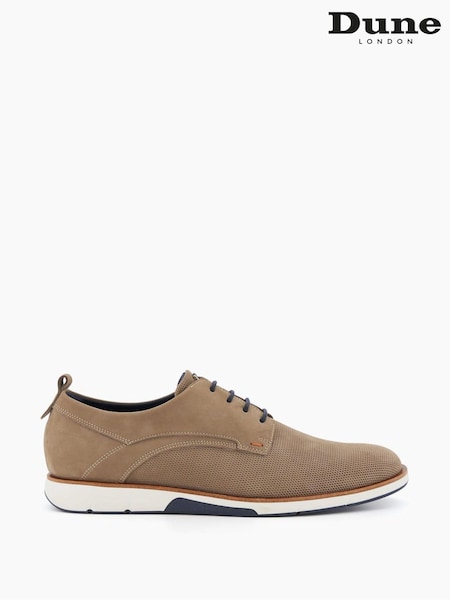 Dune London Beige Punched Plain Barnabey Derby Shoes (N42421) | €64