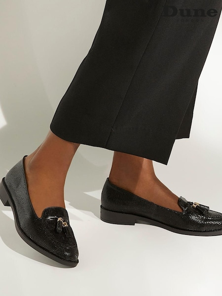 Črna - Dune London Global Almond Tassel Loafers (N42437) | € 63