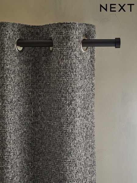 Grey Next Multi Chenille Eyelet Lined Curtains (N42550) | €44 - €116