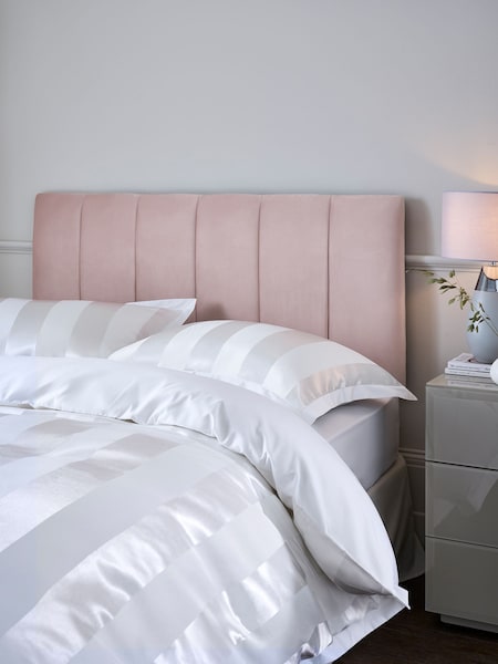 Opulent Velvet Blush Pink Panel Upholstered Headboard (N42591) | €235 - €295