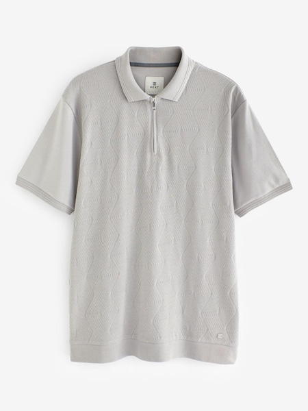 Grey Regular Fit Textured Polo Shirt (N42696) | AED66