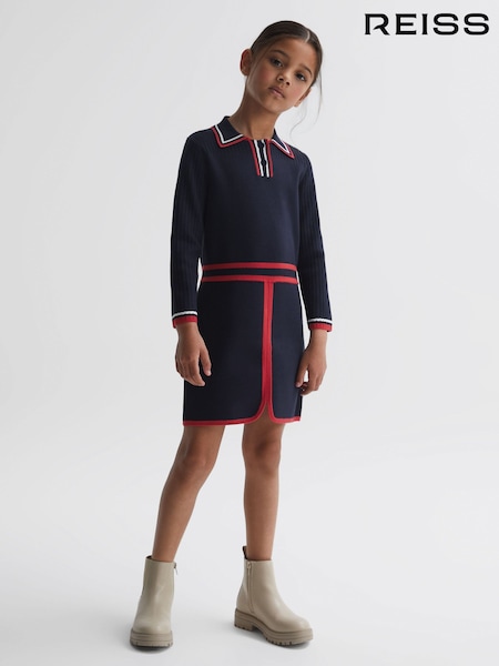 Reiss Navy Ruby 9-14 yrs Knitted Polo Dress (N43013) | €45