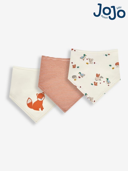 Ліс/Лисиця - Jojo Maman Bébé 3-pack Cotton Baby Dribble Bibs (N43941) | 721 грн