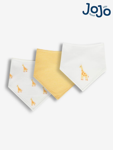 Jirafa en amarillo - Jojo Maman Bébé 3-pack Cotton Baby Dribble Bibs (N43978) | 19 €