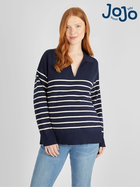 JoJo Maman Bébé Stripe Collared Maternity & Nursing Jumper (N43990) | 63 €