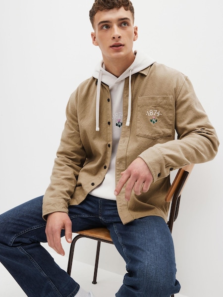 Lyle & Scott Stone 1874 Vintage Brushed Cotton Overshirt (N44015) | €54