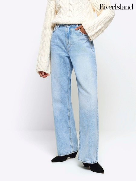 De culoare deschisă - Blugi drepți cu talie înaltă River Island 90s (N44299) | 157 LEI