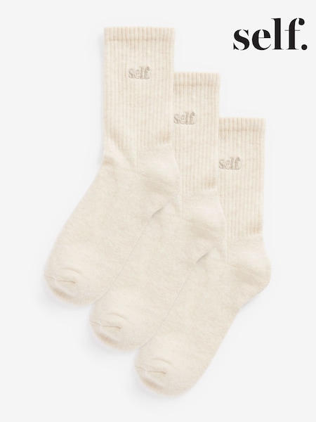 self. Oat Cushion Sole Lounge Ankle Socks 3 Pack (N44383) | €13