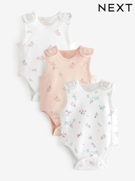 Pink - Premature Baby 100% Cotton Vest Bodysuits 3 Pack (N44440) | 9 €