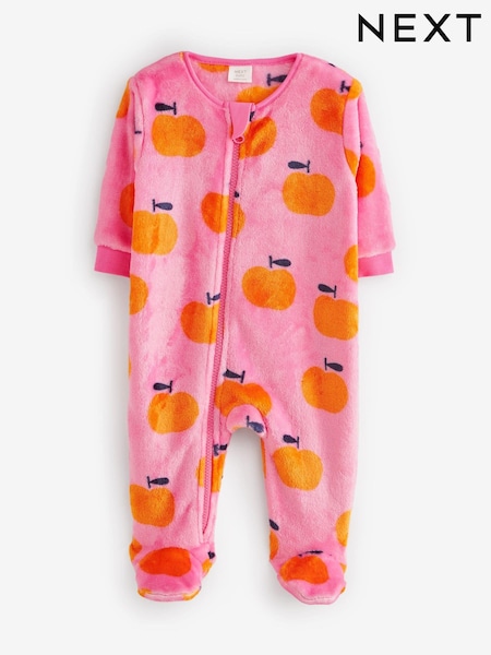 Bright Pink Fleece Baby Sleepsuit (N44447) | €7.50 - €8.50