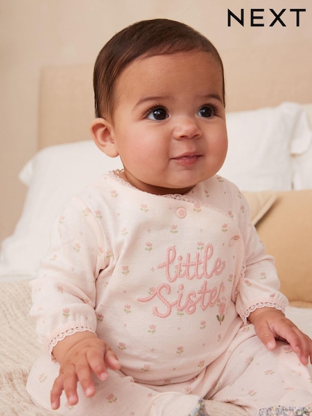 Pink Little Sister Baby Sleepsuit (0-18mths) (N44453) | € 8 - € 9