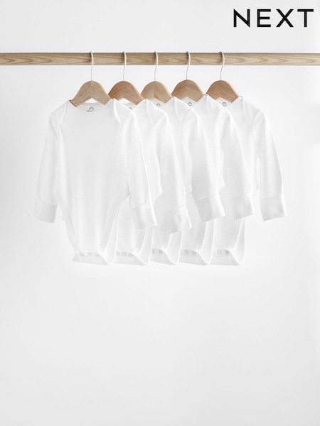 Blanco - Baby Hip Dysplasia Long Sleeve Bodysuits 5 Pack (N44478) | 24 € - 26 €