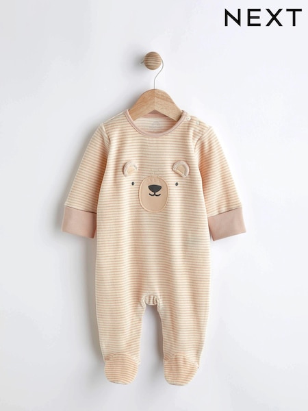 Oatmeal Bear Baby Sleepsuit (0-2yrs) (N44490) | €7 - €8