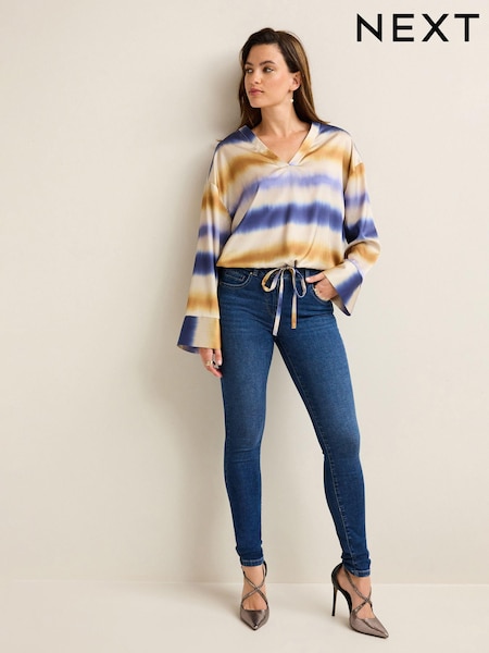 שטיפה כחולה בינונית - Lift Slim And Shape Skinny Jeans (N44503) | ‏160‏₪