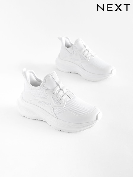 Weiß - Elastischer Sportschuh mit Schnürung (N44654) | 25 € - 35 €