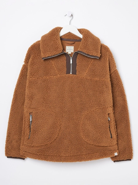FatFace Brown Parker Colour Block Fleece Cardigan (N44686) | €41.50