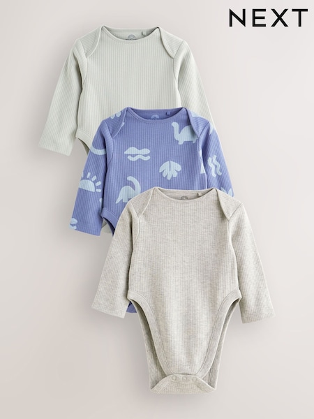 Azul - Baby Hip Dysplasia Long Sleeve Bodysuits 3 Pack (N44794) | 19 € - 22 €