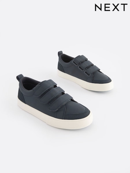 Navy Blue Standard Fit (F) 3 Strap Touch Fastening Trainers (N44806) | €8.50 - €12.50