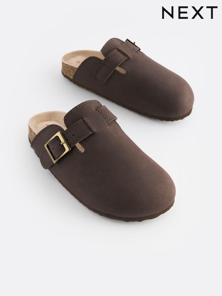 Chocolate Brown Leather Slip-On Clog Mules (N44822) | €8 - €10