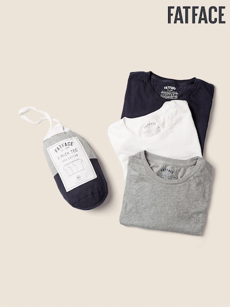 FatFace Blue T-Shirt 3 Pack (N44880) | €36.50