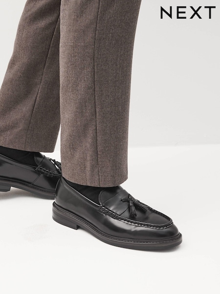 Black Chunky Tassel Loafers (N44920) | $62
