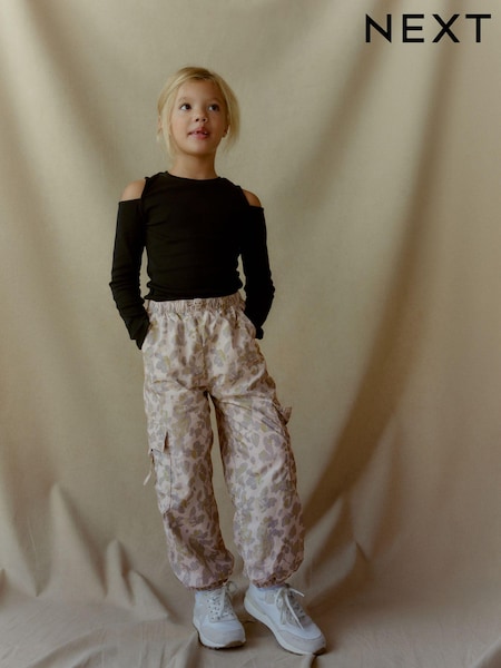 Animal Print Jersey Lined Parachute Cargo Trousers (3-16yrs) (N45008) | €8.50 - €10