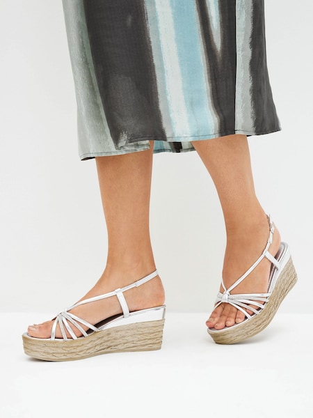 Silver Forever Comfort® Bling Multi Strap Wedges (N45045) | €27