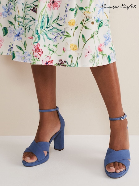 Phase Eight Blue Purple Suede Platform Heels (N45048) | €66