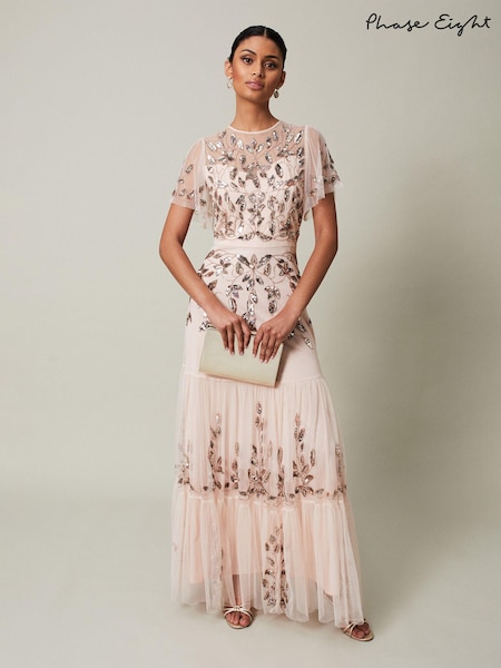 Phase Eight Pink Hilary Embellished Maxi Dress (N45070) | €267