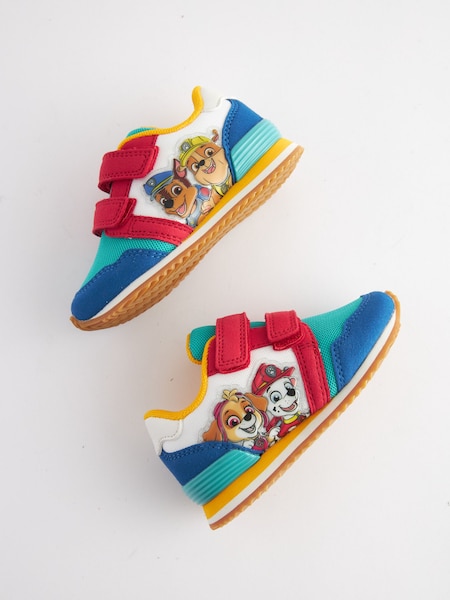Paw Patrol Blue Colourblock Wide Fit (G) Double Strap Trainers (N45077) | €16