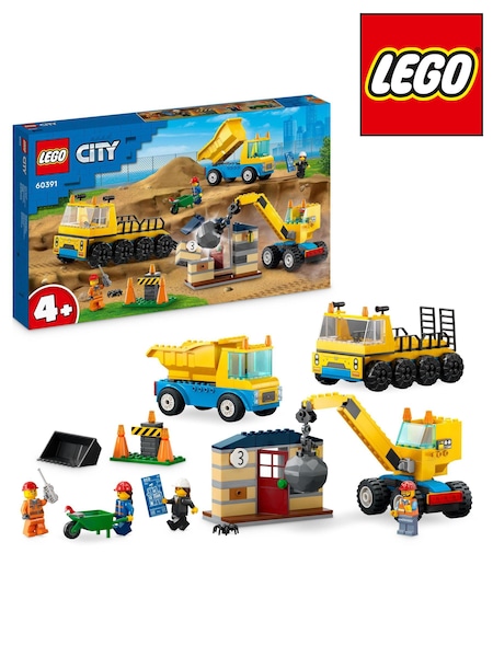 LEGO City Construction Trucks & Wrecking Ball Crane Toys 60391 (N45152) | €64