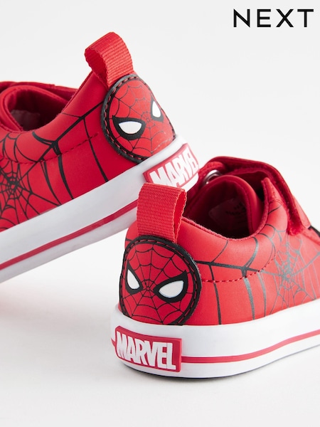 Red Standard Fit (F) Spiderman Touch Fastening Elastic Lace Trainers (N45359) | €11 - €13
