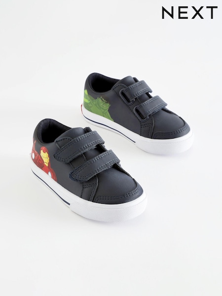 Navy Avengers Standard Fit (F) Two Strap Touch Fastening Shoes (N45366) | €10 - €13