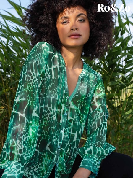 Ro&Zo Green Mix Animal Print Shirt (N45814) | €31
