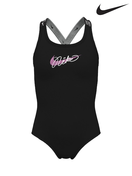 Schwarz - Nike Logo Tape Swimsuit (N45905) | 28 €