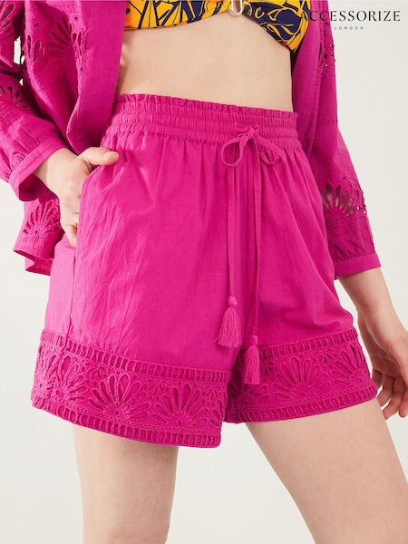 Accessorize Pink Shell Broderie Shorts (N45989) | €21.50