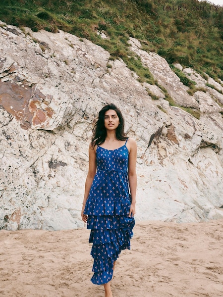 Laura Ashley Blue Tiered Maxi Dress (N46140) | €32