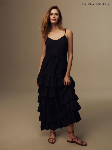 Schwarz - Laura Ashley Tiered Maxi Dress (N46169) | 35 €