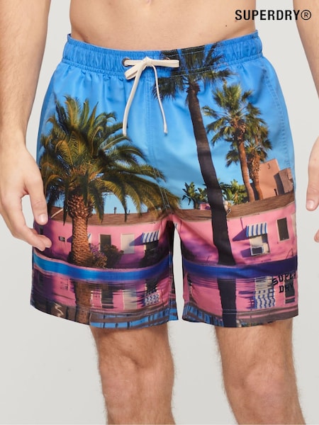 Superdry Blue Photographic 17” Swim Shorts (N46322) | €21.50