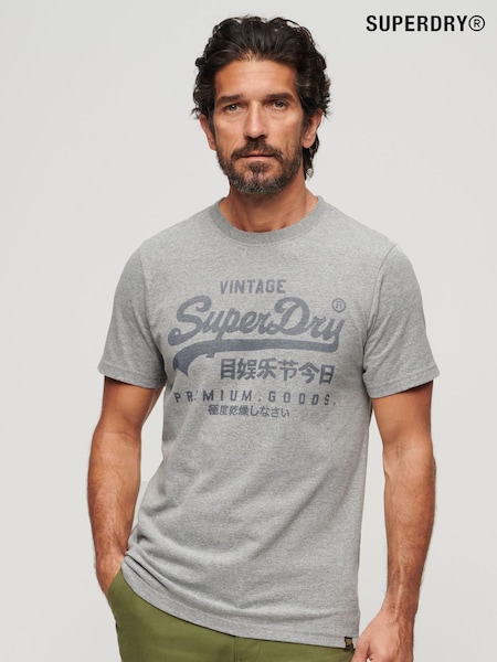 Superdry Grey Classic Vl Heritage 100% Cotton T-Shirt (N46341) | 95 SAR