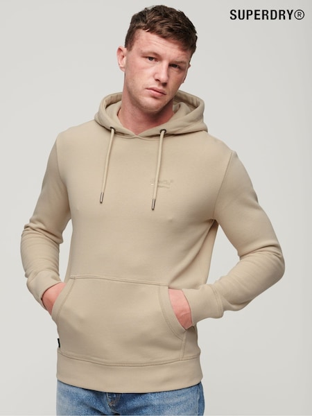 Superdry Light Stone Beige Essential Logo Hoodie (N46367) | 68 QAR